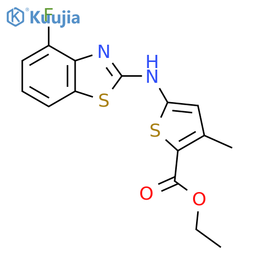 ethyl 5-(4-fluoro-1,3-benzothiazol-2-yl)amino-3-methylthiophene-2-carboxylate structure