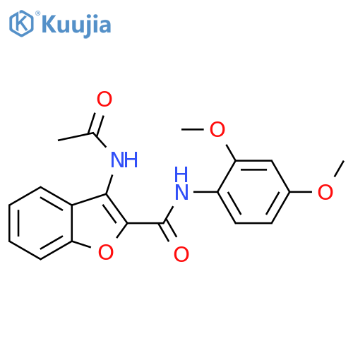 N-(2,4-dimethoxyphenyl)-3-acetamido-1-benzofuran-2-carboxamide structure