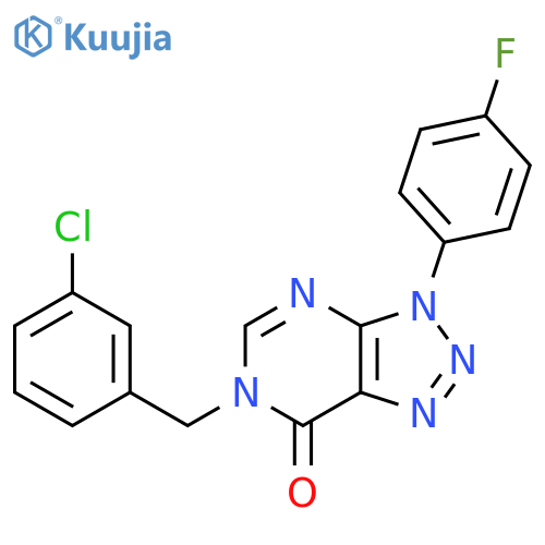 6-(3-chlorophenyl)methyl-3-(4-fluorophenyl)-3H,6H,7H-1,2,3triazolo4,5-dpyrimidin-7-one structure