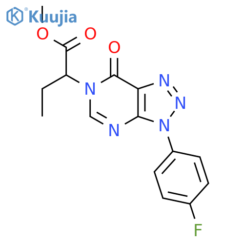 methyl 2-3-(4-fluorophenyl)-7-oxo-3H,6H,7H-1,2,3triazolo4,5-dpyrimidin-6-ylbutanoate structure