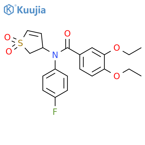 N-(1,1-dioxo-2,3-dihydro-1lambda6-thiophen-3-yl)-3,4-diethoxy-N-(4-fluorophenyl)benzamide structure