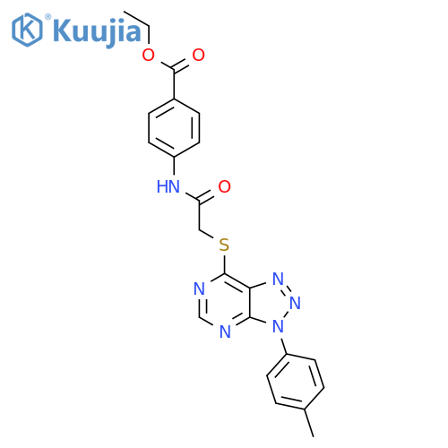 ethyl 4-(2-{3-(4-methylphenyl)-3H-1,2,3triazolo4,5-dpyrimidin-7-ylsulfanyl}acetamido)benzoate structure