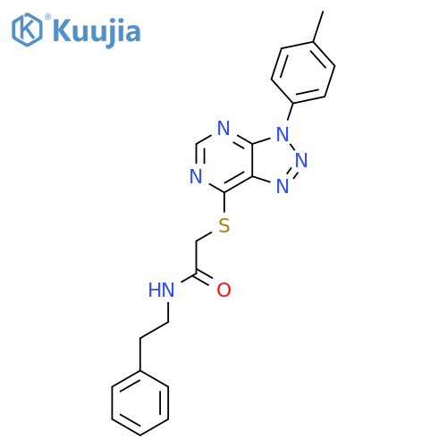 2-{3-(4-methylphenyl)-3H-1,2,3triazolo4,5-dpyrimidin-7-ylsulfanyl}-N-(2-phenylethyl)acetamide structure