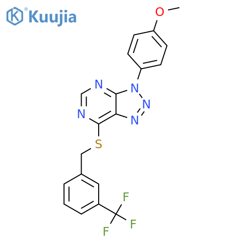 3-(4-methoxyphenyl)-7-({3-(trifluoromethyl)phenylmethyl}sulfanyl)-3H-1,2,3triazolo4,5-dpyrimidine structure