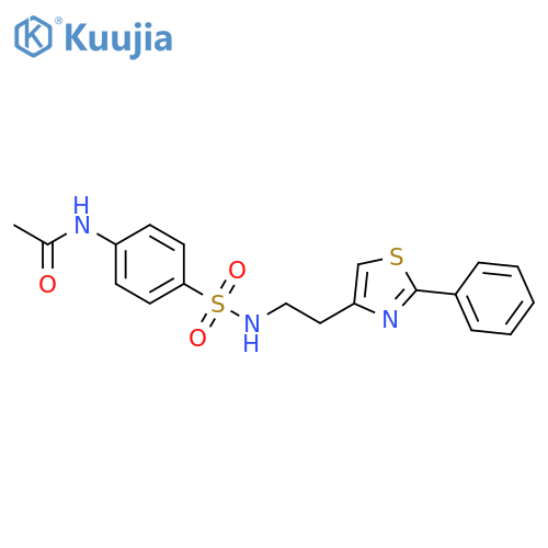 N-(4-{2-(2-phenyl-1,3-thiazol-4-yl)ethylsulfamoyl}phenyl)acetamide structure