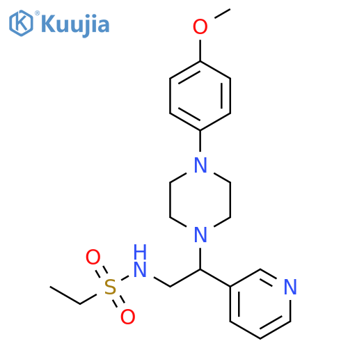 N-{2-4-(4-methoxyphenyl)piperazin-1-yl-2-(pyridin-3-yl)ethyl}ethane-1-sulfonamide structure