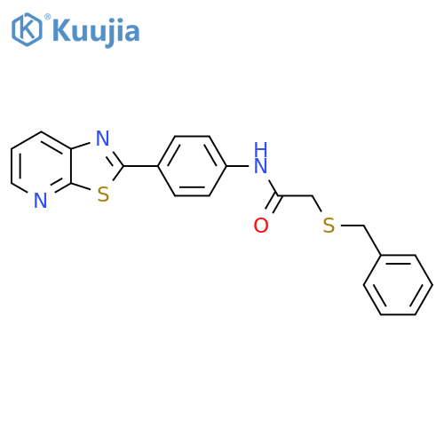 2-(benzylsulfanyl)-N-(4-{1,3thiazolo5,4-bpyridin-2-yl}phenyl)acetamide structure