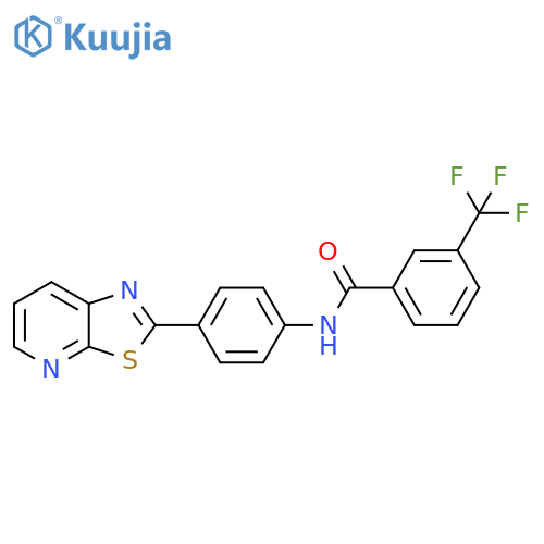 N-(4-{1,3thiazolo5,4-bpyridin-2-yl}phenyl)-3-(trifluoromethyl)benzamide structure