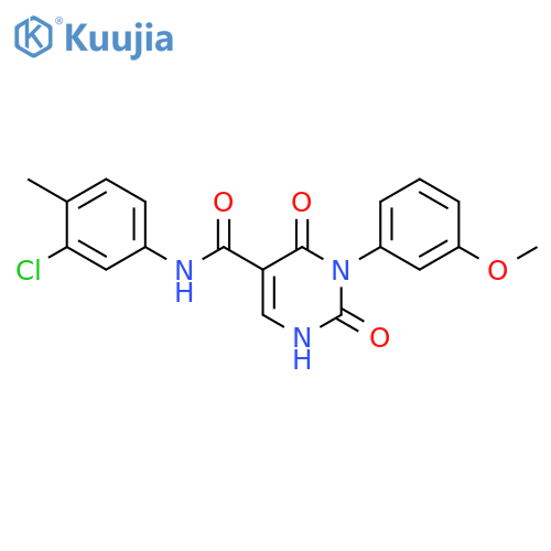 N-(3-chloro-4-methylphenyl)-3-(3-methoxyphenyl)-2,4-dioxo-1,2,3,4-tetrahydropyrimidine-5-carboxamide structure
