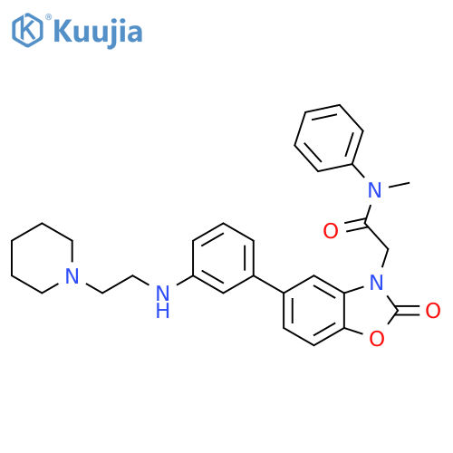 3(2H)-Benzoxazoleacetamide,N-methyl-2-oxo-N-phenyl-5-[3-[[2-(1-piperidinyl)ethyl]amino]phenyl]- structure