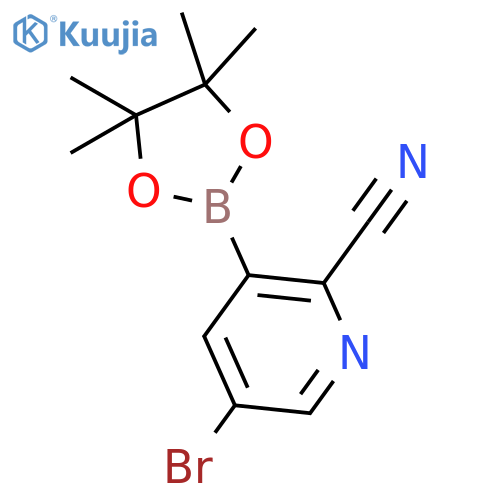 5-Bromo-3-(4,4,5,5-tetramethyl-1,3,2-dioxaborolan-2-yl)picolinonitrile structure