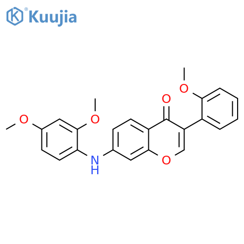 7-(2,4-dimethoxyphenyl)amino-3-(2-methoxyphenyl)-4H-chromen-4-one structure