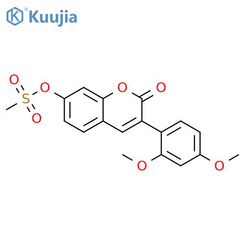 3-(2,4-dimethoxyphenyl)-2-oxo-2H-chromen-7-yl methanesulfonate structure