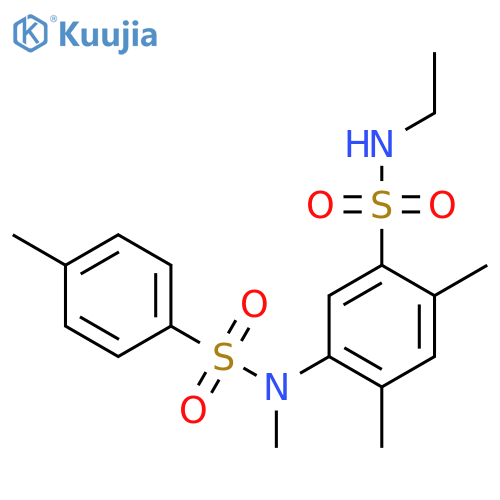 N-ethyl-2,4-dimethyl-5-(N-methyl4-methylbenzenesulfonamido)benzene-1-sulfonamide structure