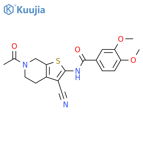 N-{6-acetyl-3-cyano-4H,5H,6H,7H-thieno2,3-cpyridin-2-yl}-3,4-dimethoxybenzamide structure