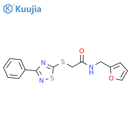 N-(furan-2-yl)methyl-2-(3-phenyl-1,2,4-thiadiazol-5-yl)sulfanylacetamide structure