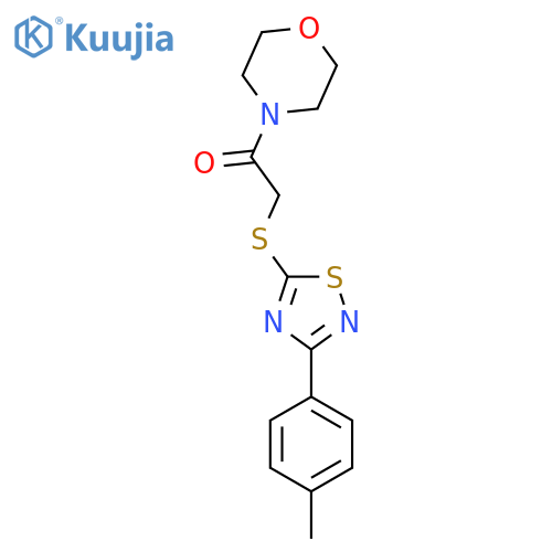 2-{3-(4-methylphenyl)-1,2,4-thiadiazol-5-ylsulfanyl}-1-(morpholin-4-yl)ethan-1-one structure