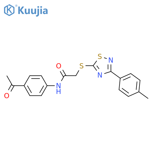 N-(4-acetylphenyl)-2-{3-(4-methylphenyl)-1,2,4-thiadiazol-5-ylsulfanyl}acetamide structure