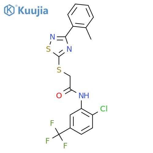 N-2-chloro-5-(trifluoromethyl)phenyl-2-{3-(2-methylphenyl)-1,2,4-thiadiazol-5-ylsulfanyl}acetamide structure