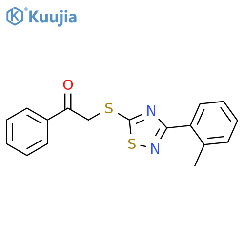 2-{3-(2-methylphenyl)-1,2,4-thiadiazol-5-ylsulfanyl}-1-phenylethan-1-one structure