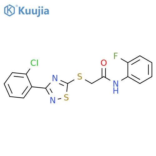 2-{3-(2-chlorophenyl)-1,2,4-thiadiazol-5-ylsulfanyl}-N-(2-fluorophenyl)acetamide structure