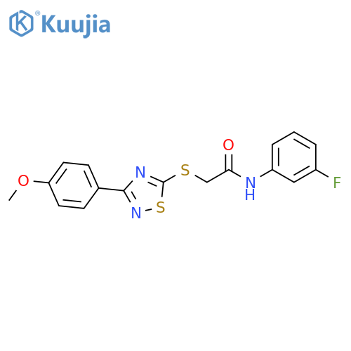 N-(3-fluorophenyl)-2-{3-(4-methoxyphenyl)-1,2,4-thiadiazol-5-ylsulfanyl}acetamide structure