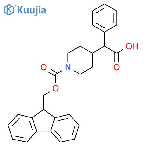 2-(1-{(9H-fluoren-9-yl)methoxycarbonyl}piperidin-4-yl)-2-phenylacetic acid structure