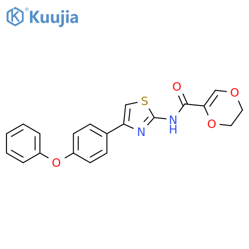 N-4-(4-phenoxyphenyl)-1,3-thiazol-2-yl-5,6-dihydro-1,4-dioxine-2-carboxamide structure