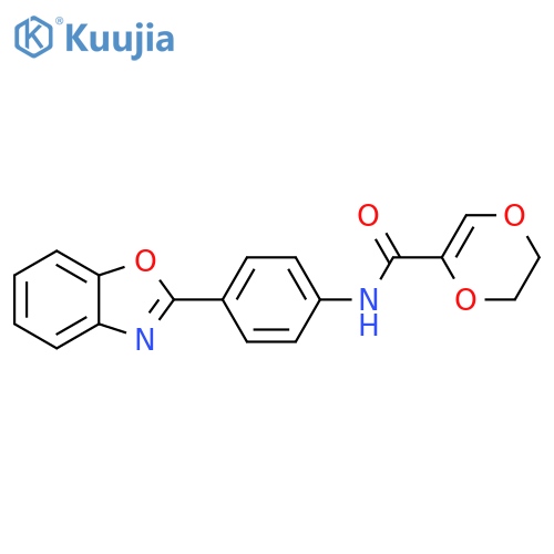 N-4-(1,3-benzoxazol-2-yl)phenyl-5,6-dihydro-1,4-dioxine-2-carboxamide structure