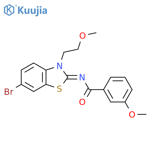 N-(2Z)-6-bromo-3-(2-methoxyethyl)-2,3-dihydro-1,3-benzothiazol-2-ylidene-3-methoxybenzamide structure
