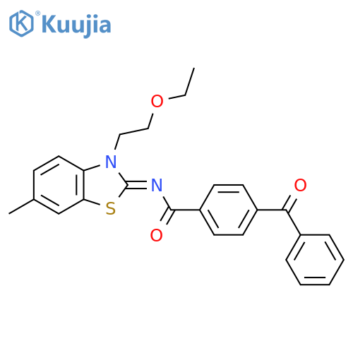 4-benzoyl-N-(2Z)-3-(2-ethoxyethyl)-6-methyl-2,3-dihydro-1,3-benzothiazol-2-ylidenebenzamide structure