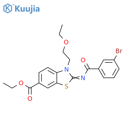 ethyl (2Z)-2-(3-bromobenzoyl)imino-3-(2-ethoxyethyl)-2,3-dihydro-1,3-benzothiazole-6-carboxylate structure