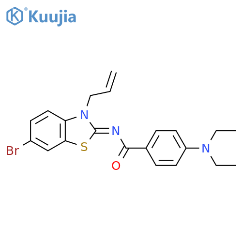 N-(2Z)-6-bromo-3-(prop-2-en-1-yl)-2,3-dihydro-1,3-benzothiazol-2-ylidene-4-(diethylamino)benzamide structure