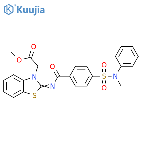 methyl 2-(2Z)-2-({4-methyl(phenyl)sulfamoylbenzoyl}imino)-2,3-dihydro-1,3-benzothiazol-3-ylacetate structure