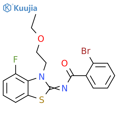 2-bromo-N-(2Z)-3-(2-ethoxyethyl)-4-fluoro-2,3-dihydro-1,3-benzothiazol-2-ylidenebenzamide structure