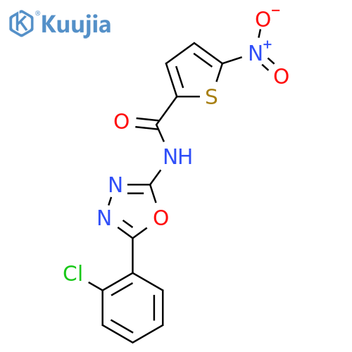 N-5-(2-chlorophenyl)-1,3,4-oxadiazol-2-yl-5-nitrothiophene-2-carboxamide structure
