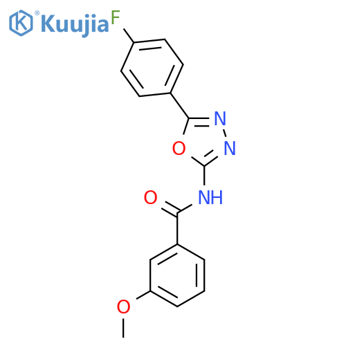 N-5-(4-fluorophenyl)-1,3,4-oxadiazol-2-yl-3-methoxybenzamide structure