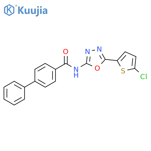 N-5-(5-chlorothiophen-2-yl)-1,3,4-oxadiazol-2-yl-1,1'-biphenyl-4-carboxamide structure