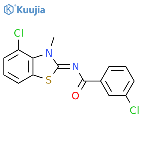 3-chloro-N-(2E)-4-chloro-3-methyl-2,3-dihydro-1,3-benzothiazol-2-ylidenebenzamide structure