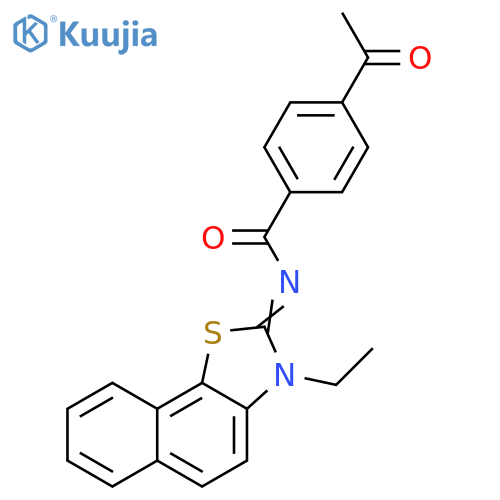 4-acetyl-N-(2E)-3-ethyl-2H,3H-naphtho2,1-d1,3thiazol-2-ylidenebenzamide structure
