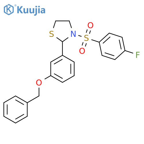 2-3-(benzyloxy)phenyl-3-(4-fluorobenzenesulfonyl)-1,3-thiazolidine structure