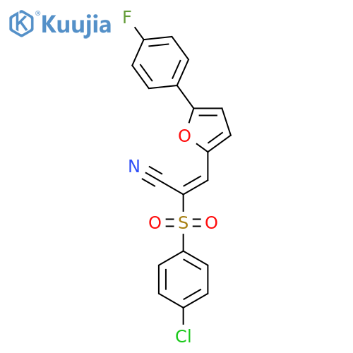 (2E)-2-(4-chlorobenzenesulfonyl)-3-5-(4-fluorophenyl)furan-2-ylprop-2-enenitrile structure