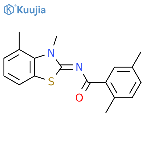 N-(2Z)-3,4-dimethyl-2,3-dihydro-1,3-benzothiazol-2-ylidene-2,5-dimethylbenzamide structure