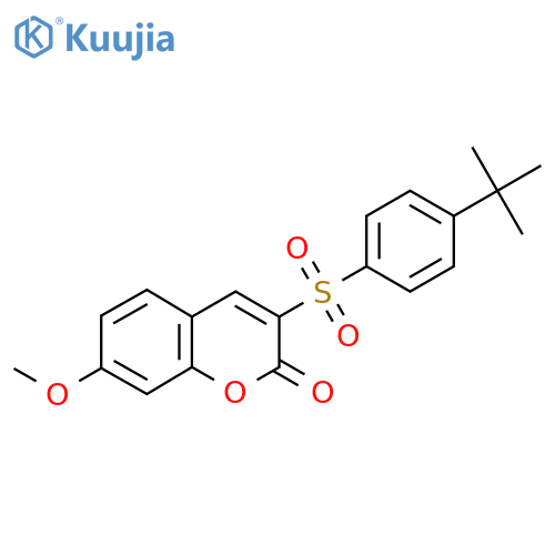 3-(4-tert-butylbenzenesulfonyl)-7-methoxy-2H-chromen-2-one structure