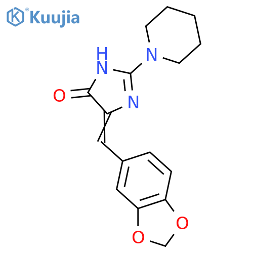 5-(1,3-BENZODIOXOL-5-YLMETHYLENE)-2-PIPERIDINO-3,5-DIHYDRO-4H-IMIDAZOL-4-ONE structure