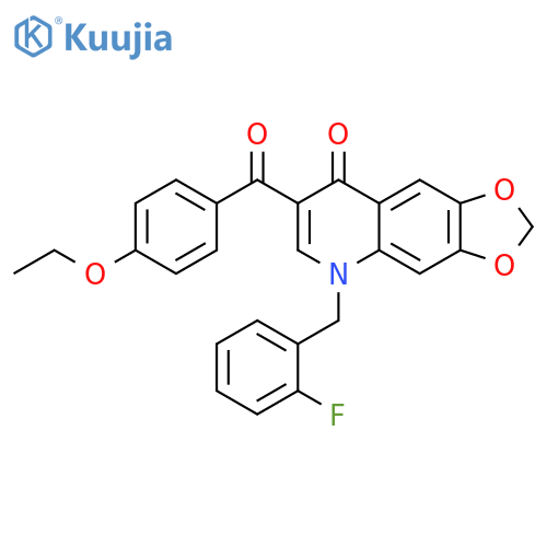 7-(4-ethoxybenzoyl)-5-(2-fluorophenyl)methyl-2H,5H,8H-1,3dioxolo4,5-gquinolin-8-one structure