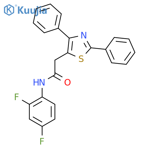 N-(2,4-difluorophenyl)-2-(2,4-diphenyl-1,3-thiazol-5-yl)acetamide structure