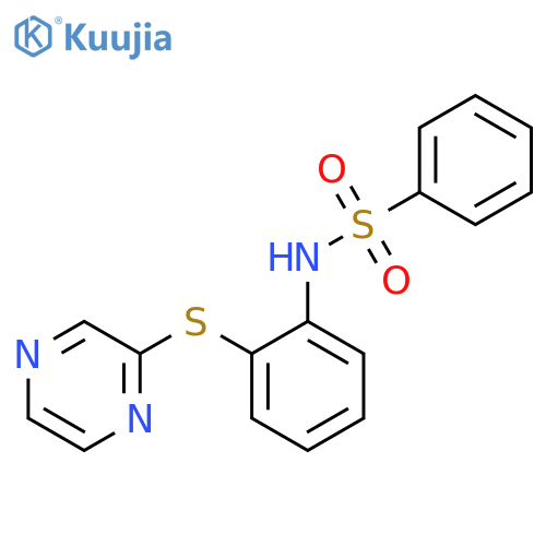N-[2-(Pyrazin-2-ylsulfanyl)phenyl]benzenesulfonamide structure