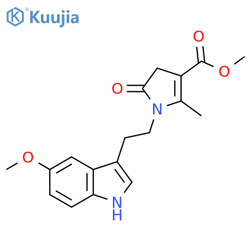 methyl 1-[2-(5-methoxy-1H-indol-3-yl)ethyl]-2-methyl-5-oxo-4,5-dihydro-1H-pyrrole-3-carboxylate structure