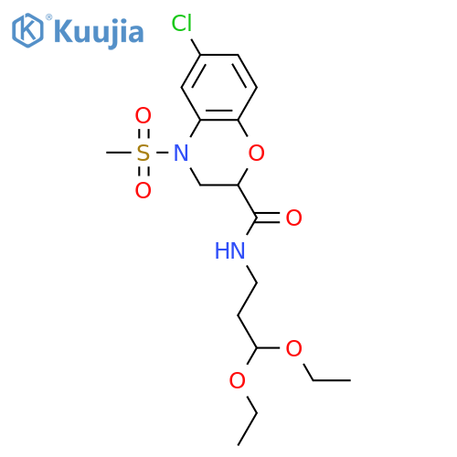 6-CHLORO-N-(3,3-DIETHOXYPROPYL)-4-(METHYLSULFONYL)-3,4-DIHYDRO-2H-1,4-BENZOXAZINE-2-CARBOXAMIDE structure